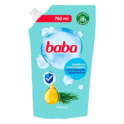 Folyékony szappan utántöltő BABA antibakteriális összetevővel teafaolaj 750ml