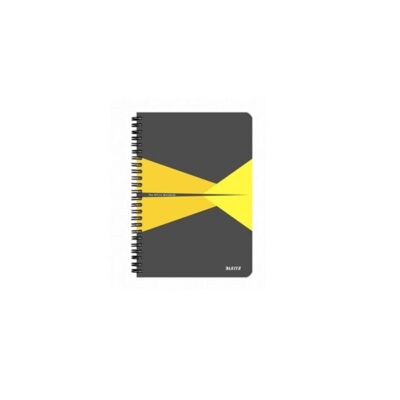 Spirálfüzet LEITZ Office A/4 PP borítóval 90 lapos vonalas sárga