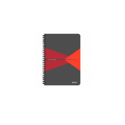 Spirálfüzet LEITZ Office A/5 PP borítóval 90 lapos kockás piros